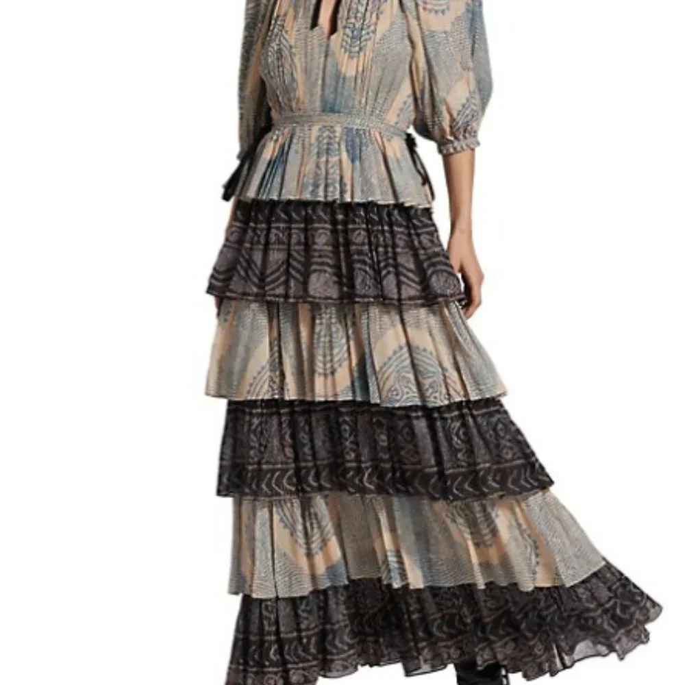 Ulla Johnson Emi Printed Tiered Maxi Dress - Picture 3 of 4